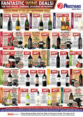 Prestons Liquor Stores - wine specials
