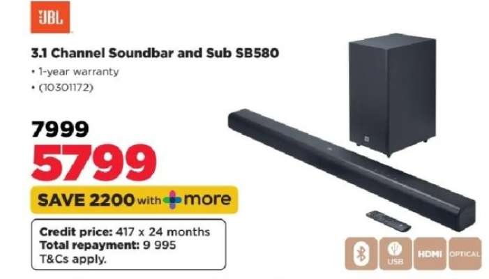 3.1 Channel Soundbar and Sub SB580