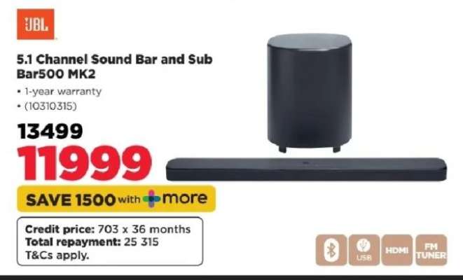 5.1 Channel Sound Bar and Sub Bar500 MK2