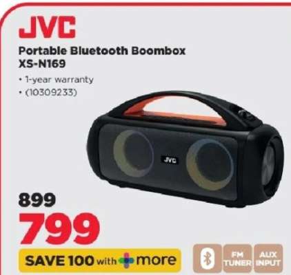 JVC Portable Bluetooth Boombox XS-N169