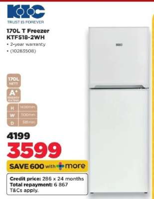 170L T Freezer KTF518-2WH