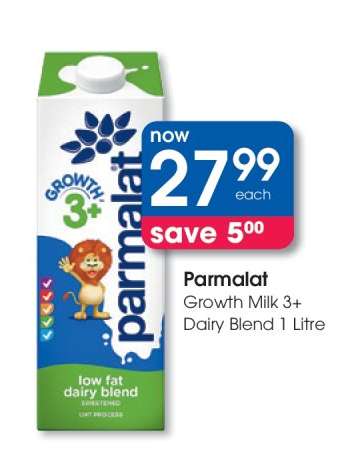 Parmalat Growth Milk 3+ Dairy Blend 1 Litre
