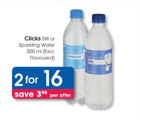 Clicks Still or Sparkling Water 500 ml (Excl. Flavoured)