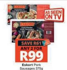 Eskort Pork Sausages 375g