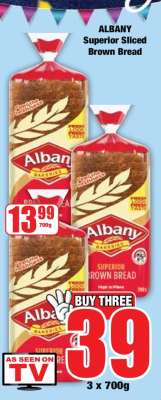 Albany Superior Sliced Brown Bread