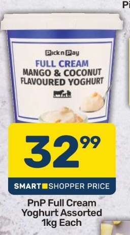 PnP Full Cream Yoghurt Assorted 1kg Each