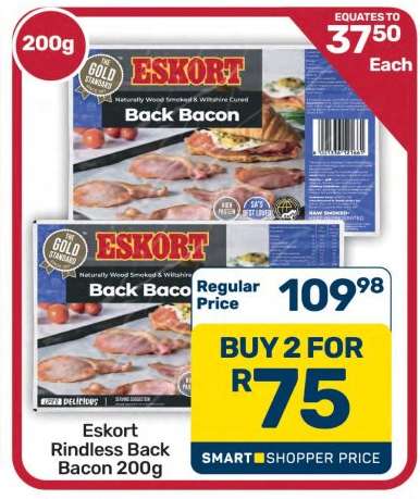 Eskort Rindless Back Bacon 200g