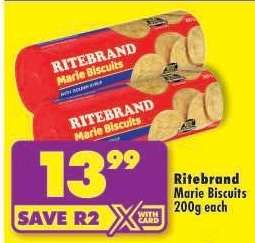 Ritebrand Marie Biscuits 200g each