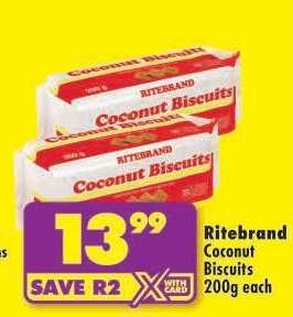 Ritebrand Coconut Biscuits 200g each