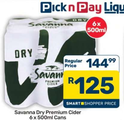 Savanna Dry Premium Cider 6 x 500ml Cans