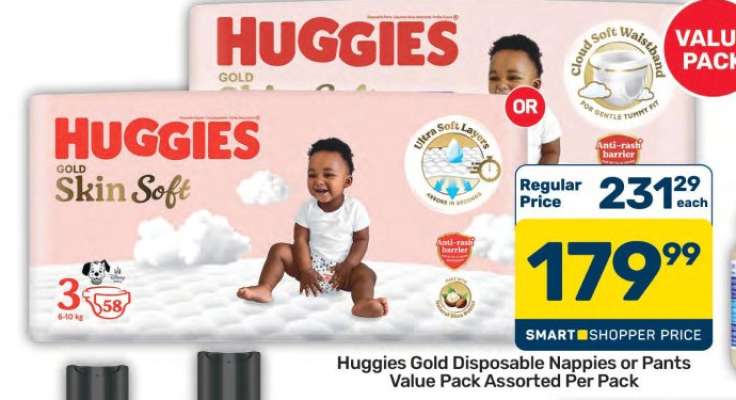 Huggies Gold Disposable Nappies or Pants Value Pack