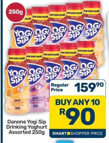 Danone Yogi Sip Drinking Yoghurt Assorted 250g