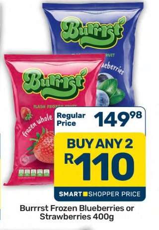 Burrrst Frozen Blueberries or Strawberries 400g