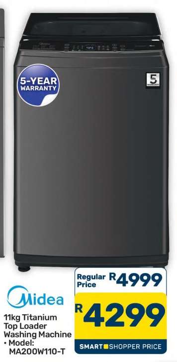 Midea 11kg Titanium Top Loader Washing Machine