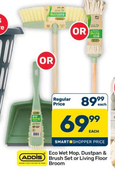 Eco Wet Mop, Dustpan & Brush Set or Living Floor Broom