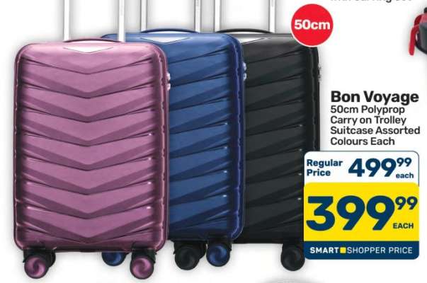 Bon Voyage 50cm Polyprop Carry on Trolley Suitcase