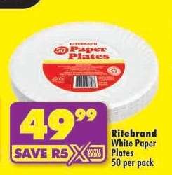 Ritebrand White Paper Plates