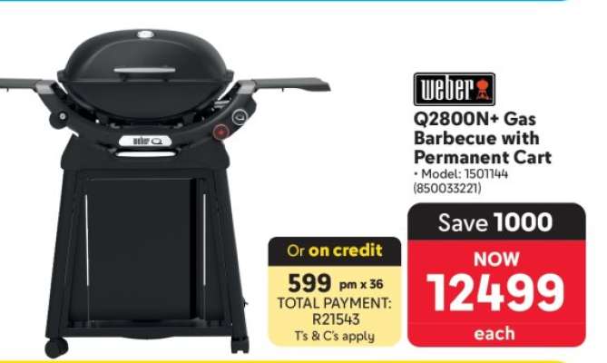 Weber Q2800N+ Gas Barbecue with Permanent Cart