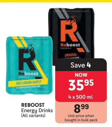 REBOOST Energy Drinks (All variants)
