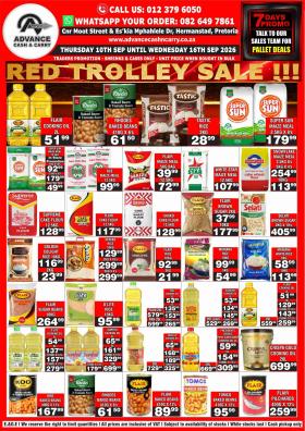 Advance Cash & Carry - Red trolley sale !!!