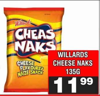WILLARDS CHEESE NAKS 135G