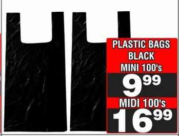 PLASTIC BAGS BLACK MINI 100's