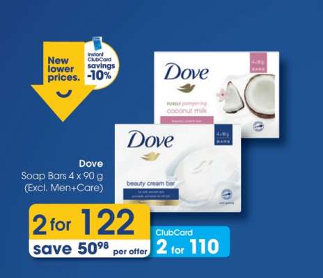 Dove Soap Bars 4 x 90 g