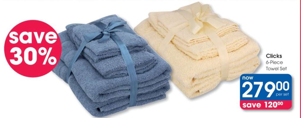 Clicks 6-Piece Towel Set