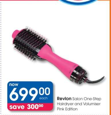 Revlon Salon One-Step Hairdryer and Volumiser Pink Edition