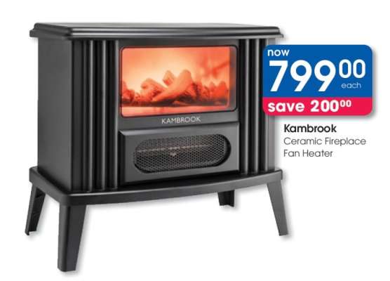 Kambrook Ceramic Fireplace Fan Heater