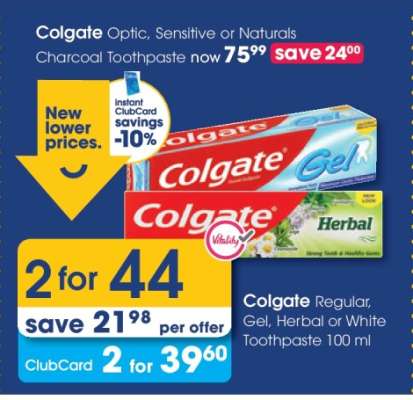 Colgate Regular, Gel, Herbal or White Toothpaste 100 ml
