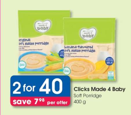 Clicks Made 4 Baby Soft Porridge