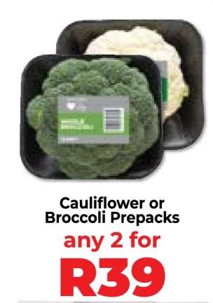 Cauliflower or Broccoli Prepacks