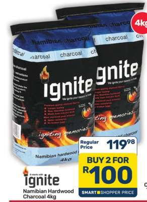 Ignite Namibian Hardwood Charcoal 4kg