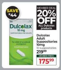 Dulcolax Adult Suppositories 10mg