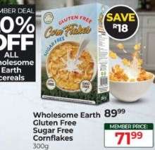 Wholesome Earth Gluten Free Sugar Free Cornflakes