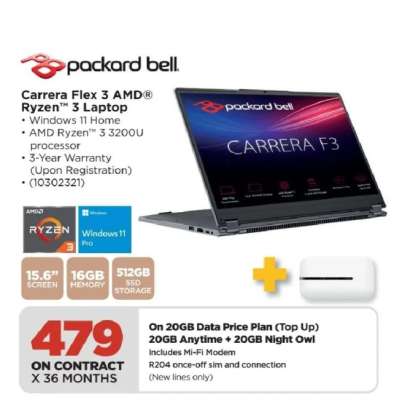 Packard Bell Carrera Flex 3 AMD® Ryzen™ 3 Laptop