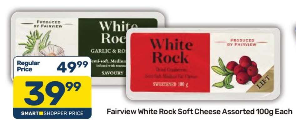 Fairview White Rock Soft Cheese Assorted 100g Each