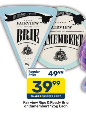 Fairview Ripe & Ready Brie or Camembert 125g Each