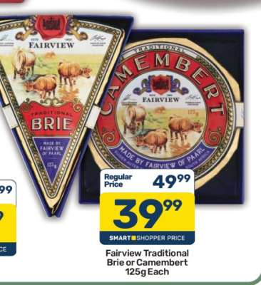 Fairview Traditional Brie or Camembert 125g Each