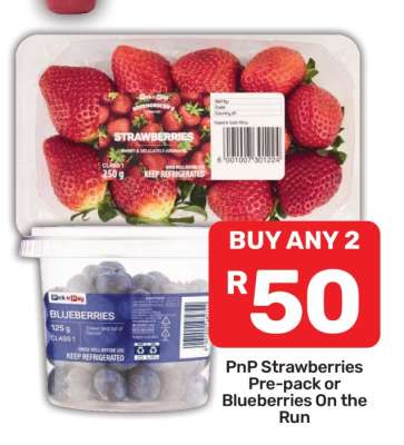 PnP Strawberries Pre-pack or Blueberries On the Run