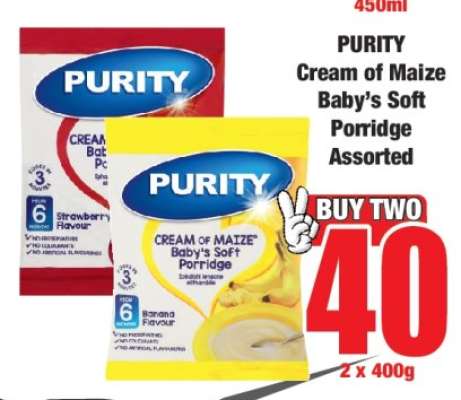 PURITY Cream of Maize Baby's Soft Porridge Assorted