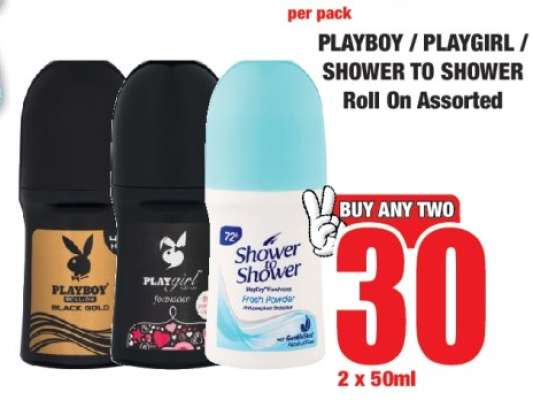 PLAYBOY / PLAYGIRL / SHOWER TO SHOWER Roll On Assorted