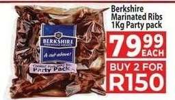 Berkshire Marinated Ribs 1Kg Party pack