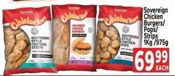 Sovereign Chicken Burgers/Pops/Strips
