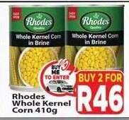 Rhodes Whole Kernel Corn 410g