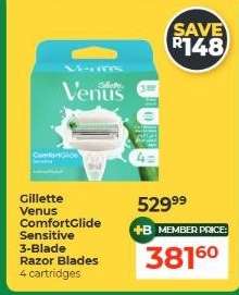 Gillette Venus ComfortGlide Sensitive 3-Blade Razor Blades