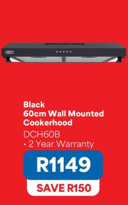 Black 60cm Wall Mounted Cookerhood
