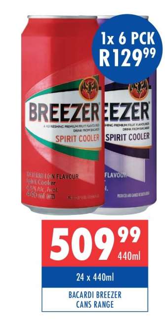BACARDI BREEZER CANS RANGE