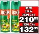 DOOM SPRAY 180ML X 6's